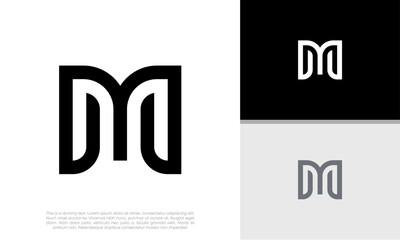 Initial M. MM logo design. Innovative high tech logo template.