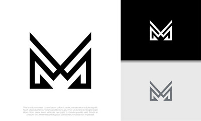Initial M. MM logo design. Innovative high tech logo template.