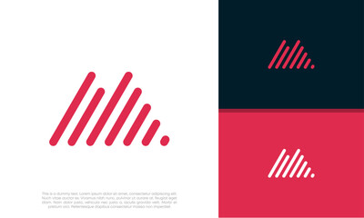 Fototapeta premium Initial M. MM logo design. Innovative high tech logo template.