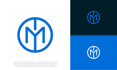 Initial M. MM logo design. Innovative high tech logo template.