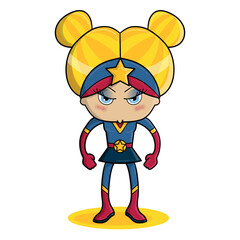 Super star girl hero, Halloween costume iillustration