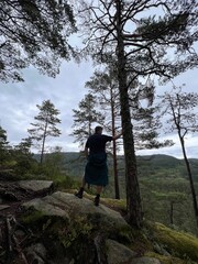 Fototapeta premium Hiking Trial Baståsen Hindenes Bergen Norway