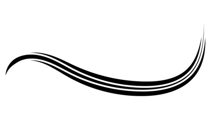 Curve graceful line wavy wave, calligraphic ribbon stripe, smooth contours