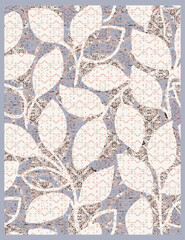 Native American motifs, geometric floral fabric patchwork abstract vector seamless pattern