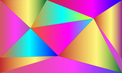 An illustration of triangle shaped geometry on a colorful rectangle background.