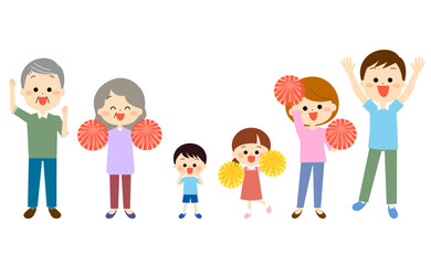 応援をする家族