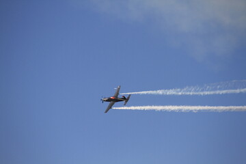 one-engine airplane in the sky