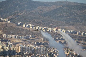 airplanes in the sky