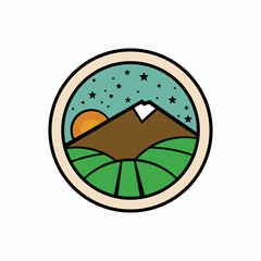 Mountain illustration, outdoor adventure . Icon Logo Vector graphic for t shirt and other uses
