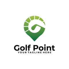 sport golf design concept, point golf logo vector template