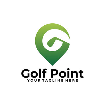 sport golf design concept, point golf logo vector template