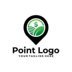 point nature logo design vector template