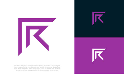 Initial R. RR logo design. Innovative high tech logo template. 