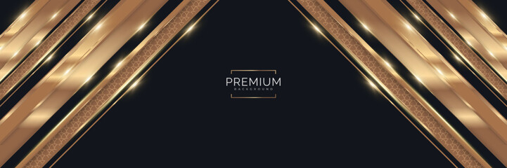 Elegant Black and Gold Background with Shining Effect. Luxury Background