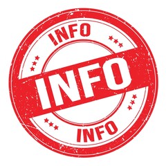 INFO text written on red round stamp sign