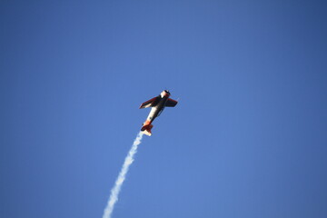 one engine airplane in the sky