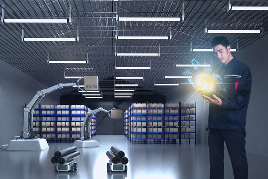 Cat robot for industry 4.0 3d render communication to people cybernetic manufacturing connection in factory automate in car dealership automation futuristic future cat toy intelligence 3d render