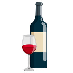 Wine bottle with glass