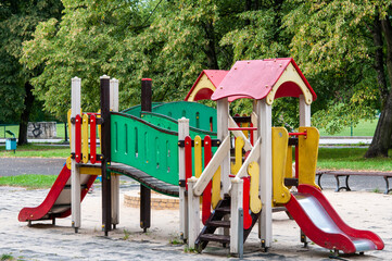 Children playground in summer
