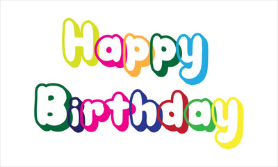 Happy Birthday for birthday wish vector desigm template.