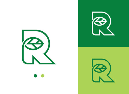 R Letter Leaf Logo