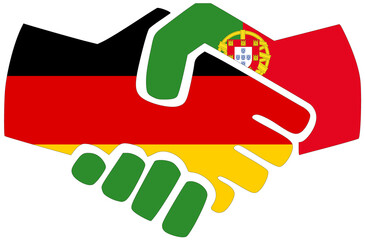 Germany - Portugal handshake