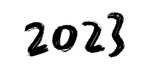 ラフな手書きの2023の文字 - 2023年の素材 - 横書き･黒文字
