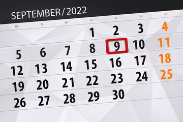 Obraz premium Calendar planner for the month september