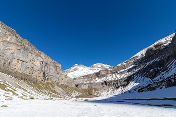 ordesa national park in the spanish pyrenees in winter