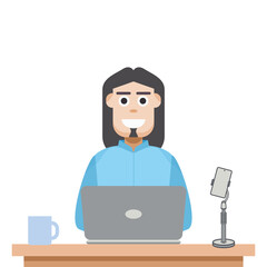 Man Playing Laptop Work From Home