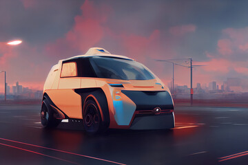 Fototapeta na wymiar Intelligent Vehicle. High quality 3d illustration