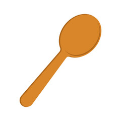 Illustration of a wooden spoon for eating on an isolated background