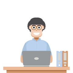 Man Playing Laptop Work From Home