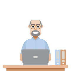 Man Playing Laptop Work From Home