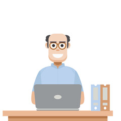 Man Playing Laptop Work From Home