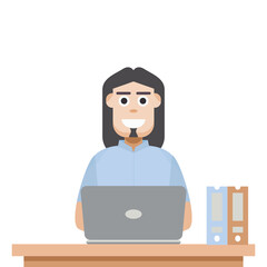 Man Playing Laptop Work From Home