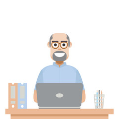 Man Playing Laptop Work From Home