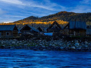 This is a group of landscape photos taken in the Tuva pastoral area in the Altai Mountains of China.