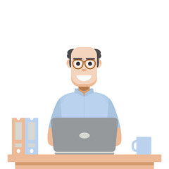 Man Playing Laptop Work From Home