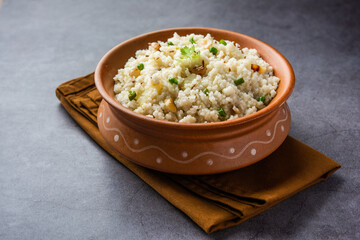 Bhagar - Indian fasting or upwas food recipe made using Barnyad millet rice grains or Sanwa,...