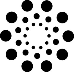 Isolated icon of abstract circles arranged in a circle. Concept of network, community and collaboration