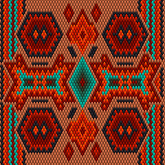 Seamless folk ornament, national pattern, ethnic embroidery in the traditions of the peoples of the world.