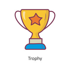 Trophy vector filled outline Icon Design illustration. Gaming Symbol on White background EPS 10 File