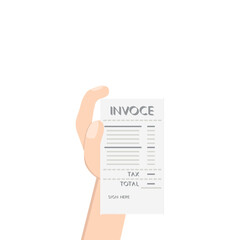 Hand Holding Invoice Billing Document