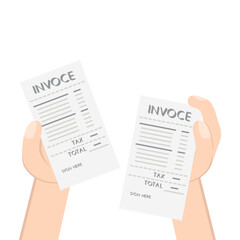Obraz premium Hand Holding Invoice Billing Document