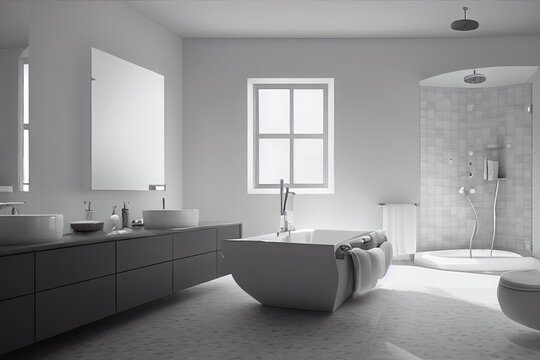 illustration of a fresh clean bathroom