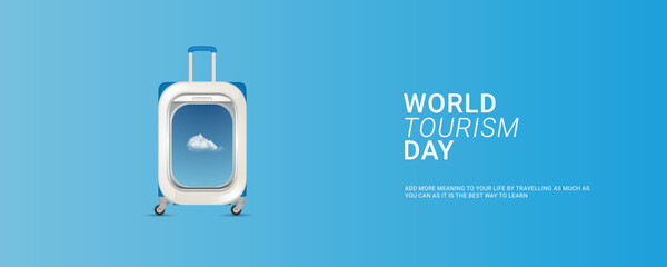 World tourism day travel 3d concept design
