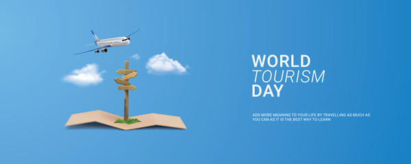 World tourism day travel 3d concept design