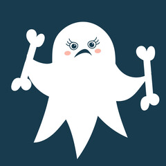 ghost in doodle style vector