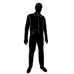 silhouette black man, guy isolated, vector